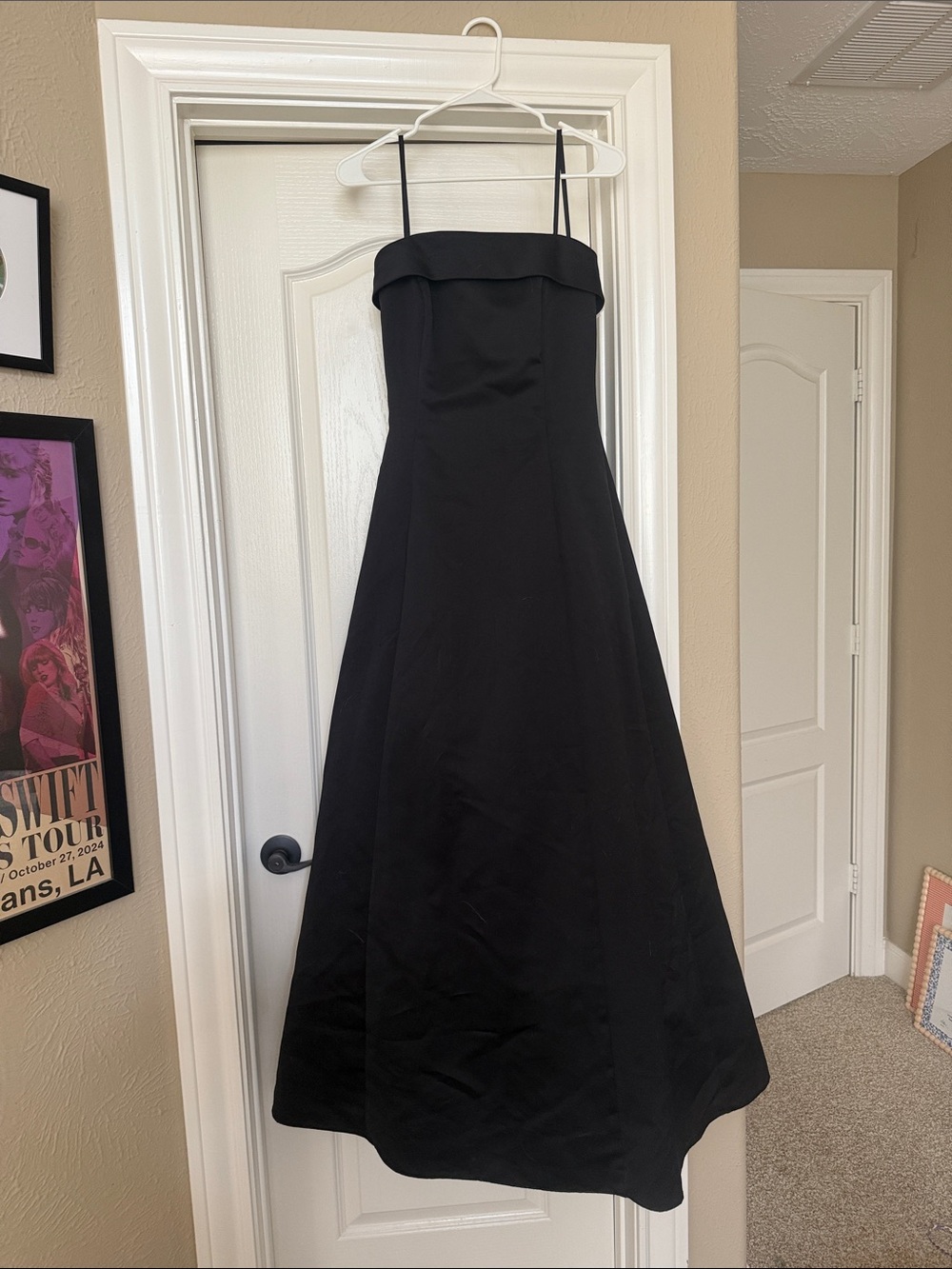 NWT Dead Stock Y2K Vintage Classic Black A-Line Strapless Dress
